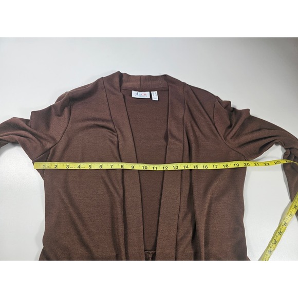 NWOT D&CO brown open front tunic cardigan sweater size S - Picture 6 of 7